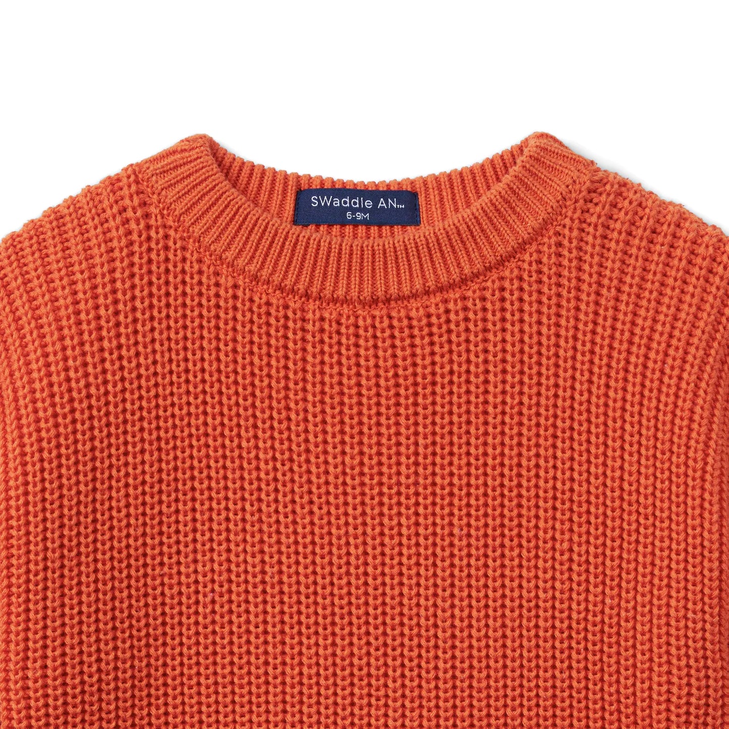 Classic Chunky Knit Baby Romper in Orange Rust