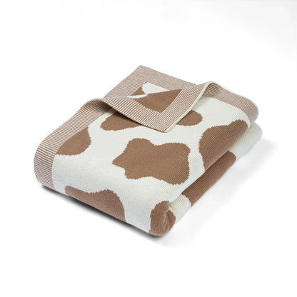 Baby Cow Jacquard Knit Blanket