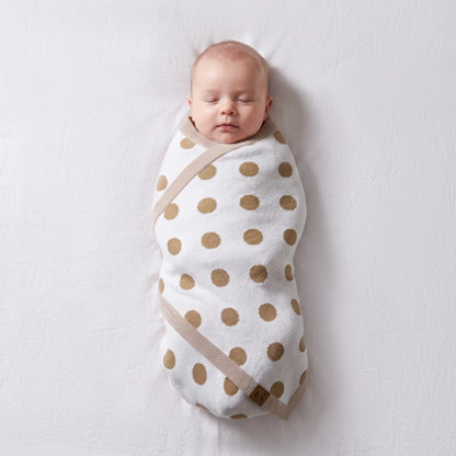 Baby Mocha Polkadot Jacquard Knit Blanket