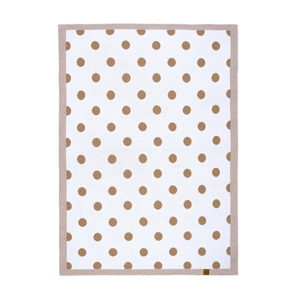 Baby Mocha Polkadot Jacquard Knit Blanket