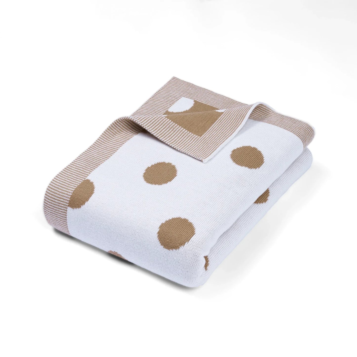 Baby Mocha Polkadot Jacquard Knit Blanket