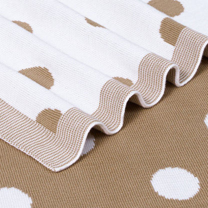 Baby Mocha Polkadot Jacquard Knit Blanket