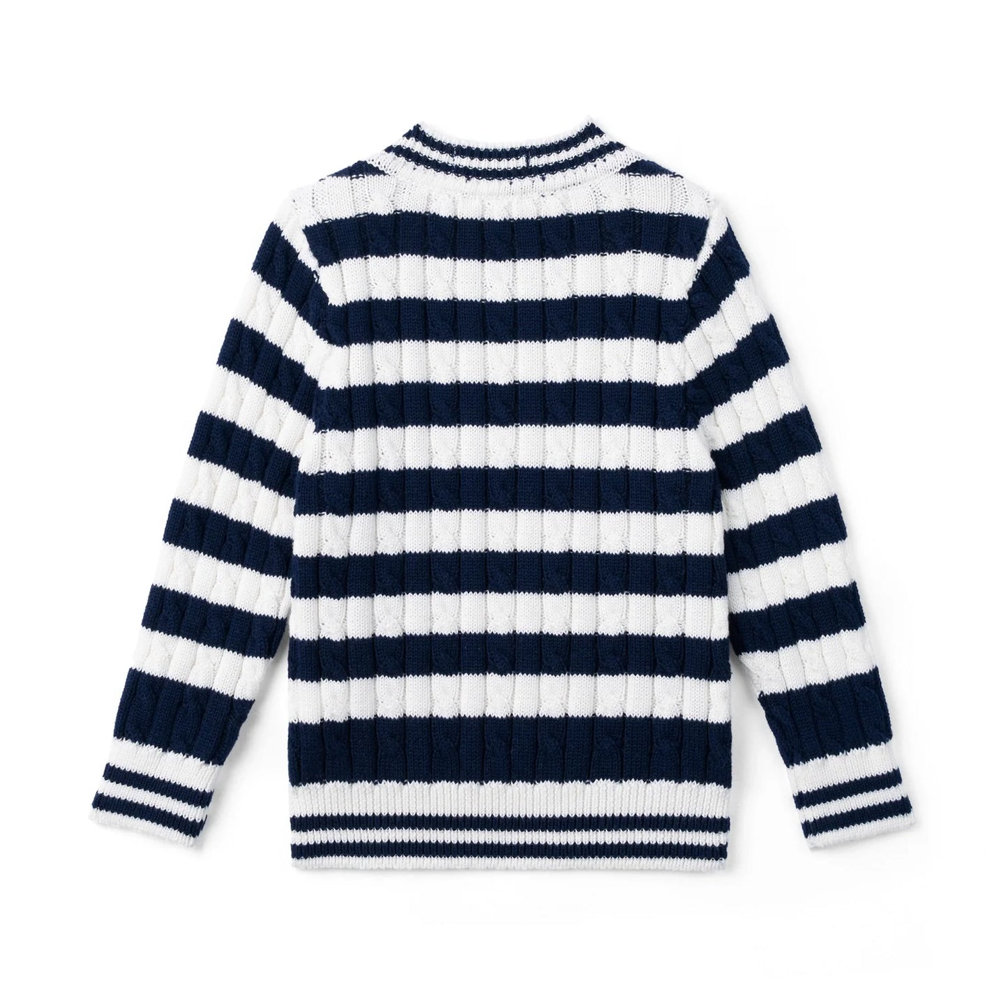 Striped Cable Knit Kids Sweater