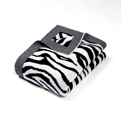 Baby Zebra Jacquard Knit Blanket