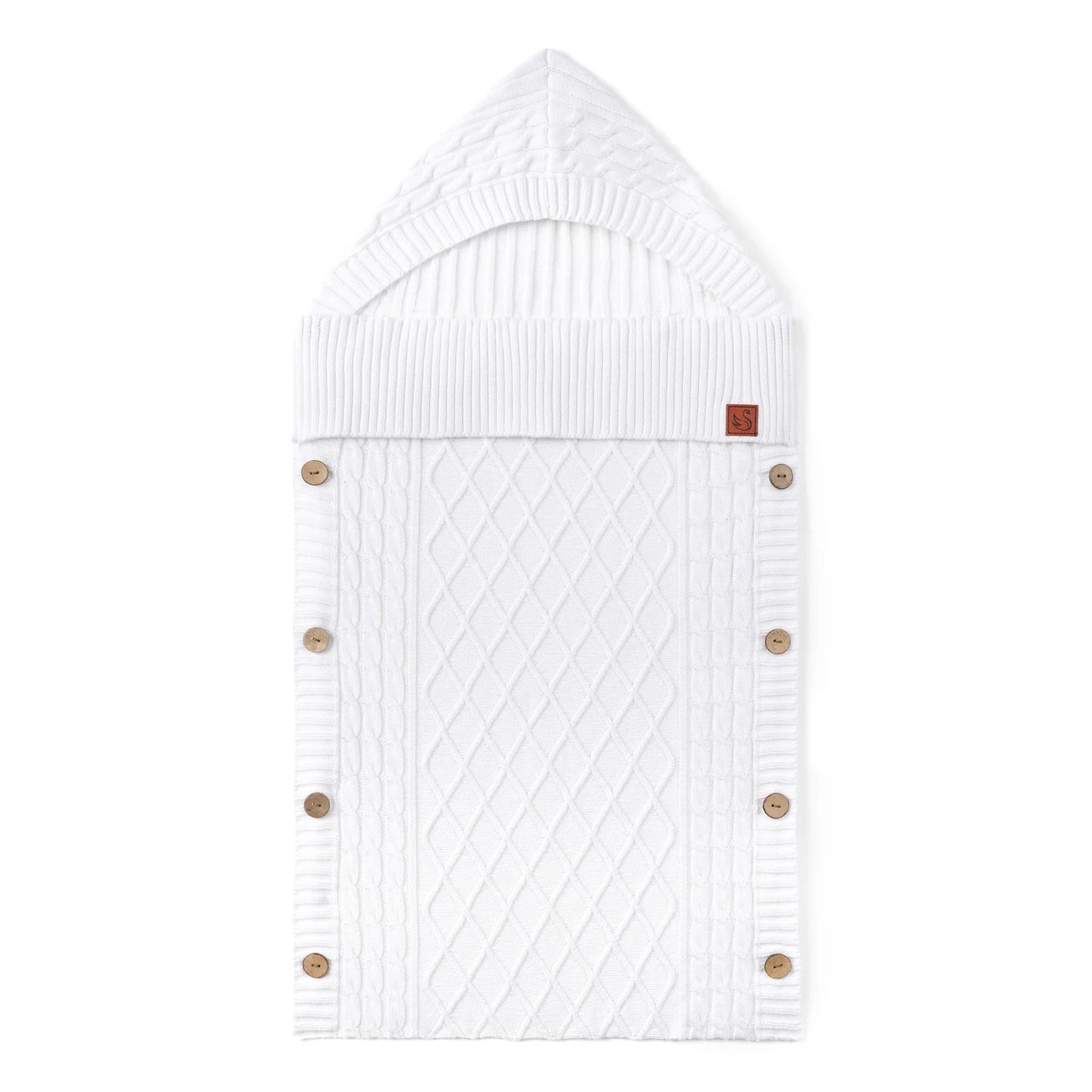 Cable Knit Baby Sleep Sack in White