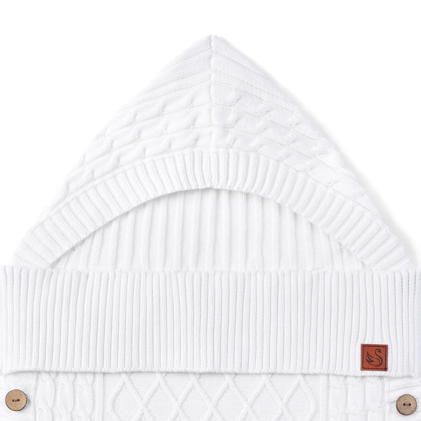 Cable Knit Baby Sleep Sack in White