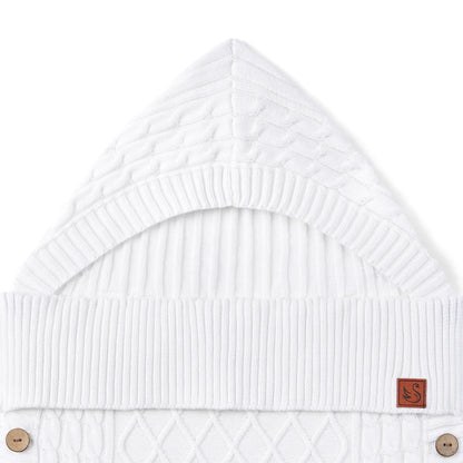 Cable Knit Baby Sleep Sack in White