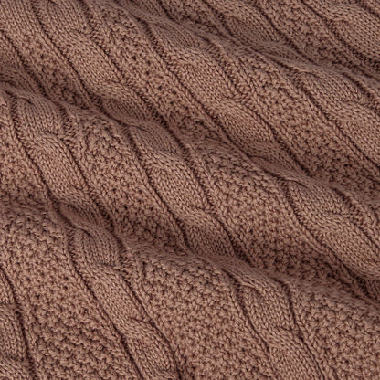 Cable Knit Polo Dress in Mocha