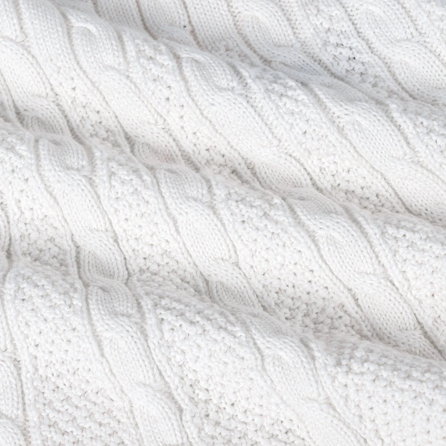 Cable Knit Polo Dress in White
