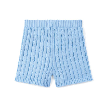 Cable Knit Short in Baby Blue