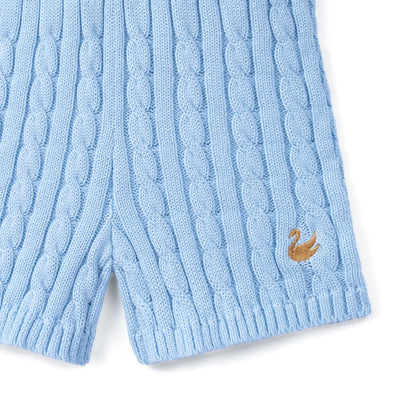 Cable Knit Short in Baby Blue