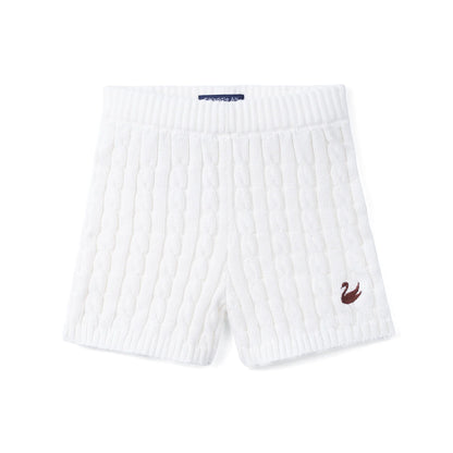 Cable Knit Short in White