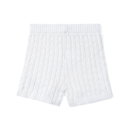Cable Knit Short in White