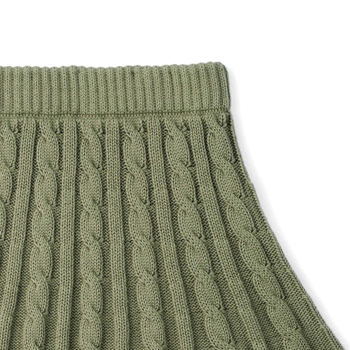 Cable Knit Skirts in Sage Green