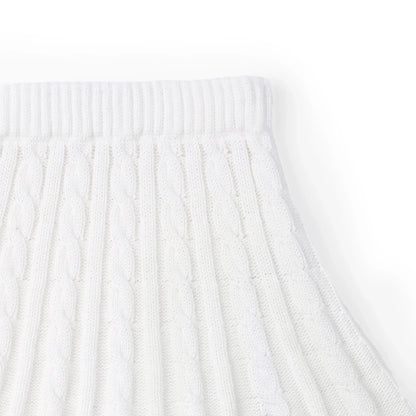 Cable Knit Skirts in White