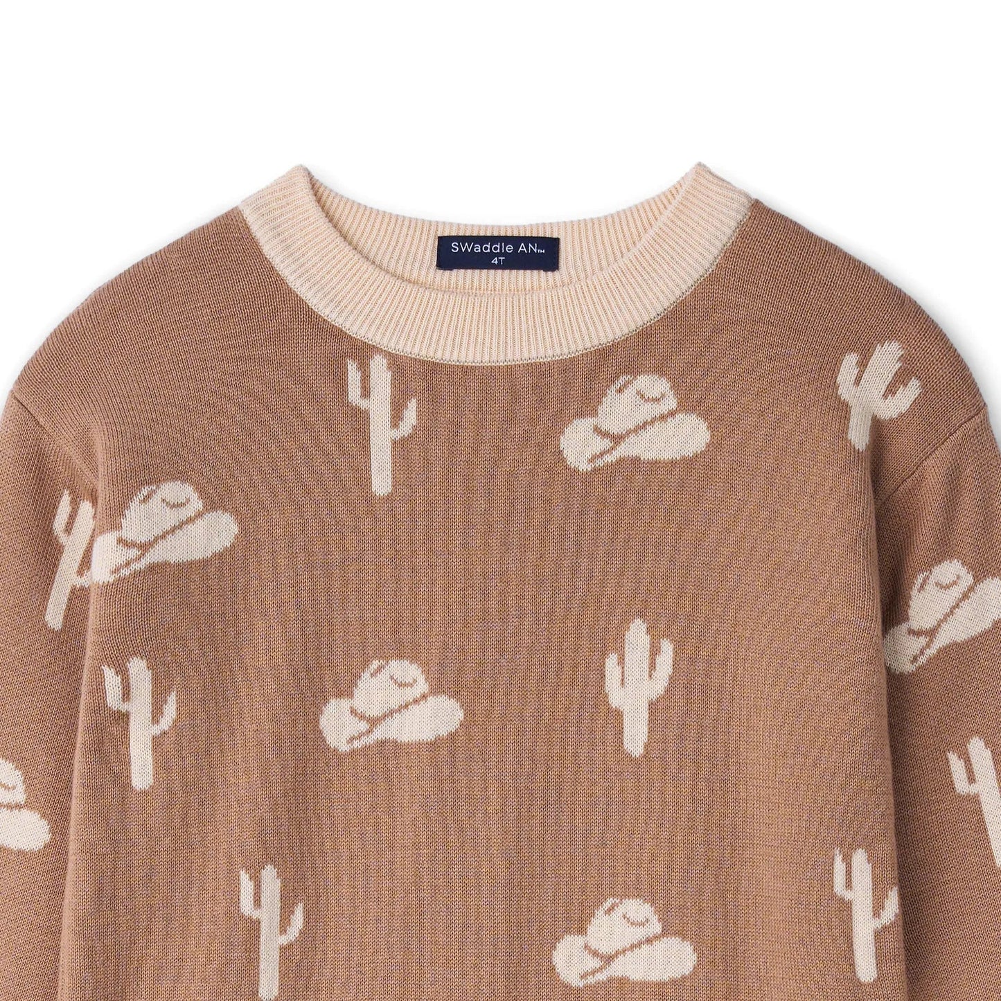 Cactus Knit Long Sleeve Crewneck Sweater