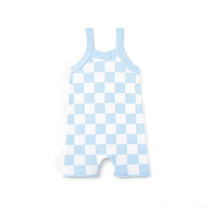 Blue Checker Baby Knit Playsuit
