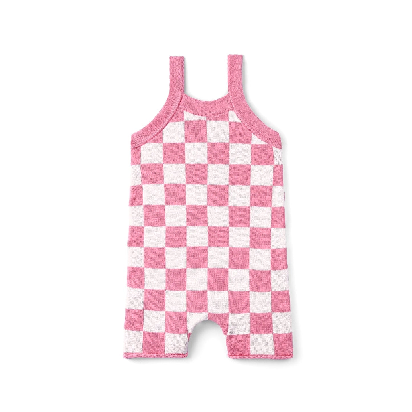 Pink Checker Baby Knit Playsuit