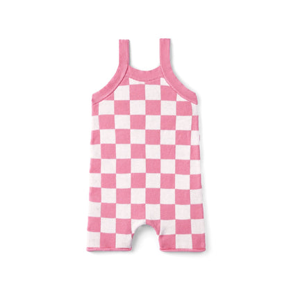 Pink Checker Baby Knit Playsuit