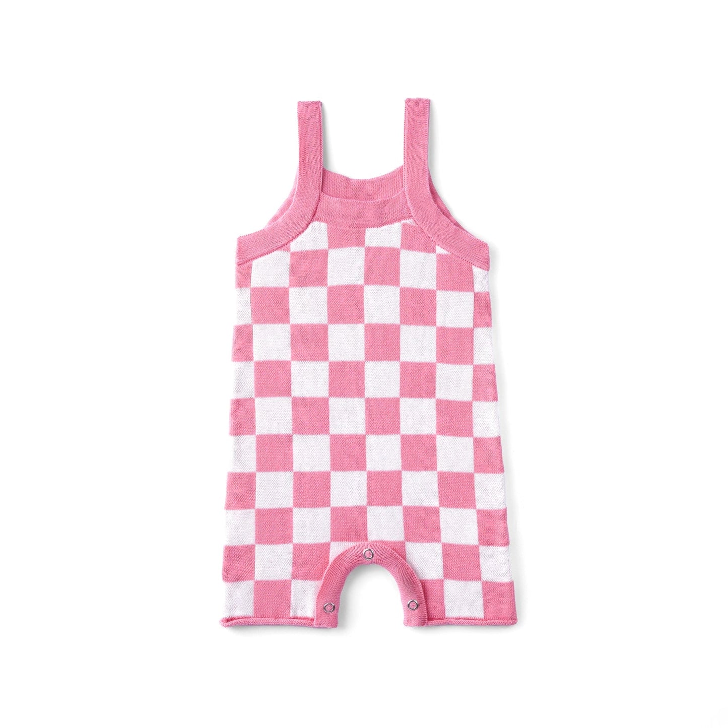 Pink Checker Baby Knit Playsuit