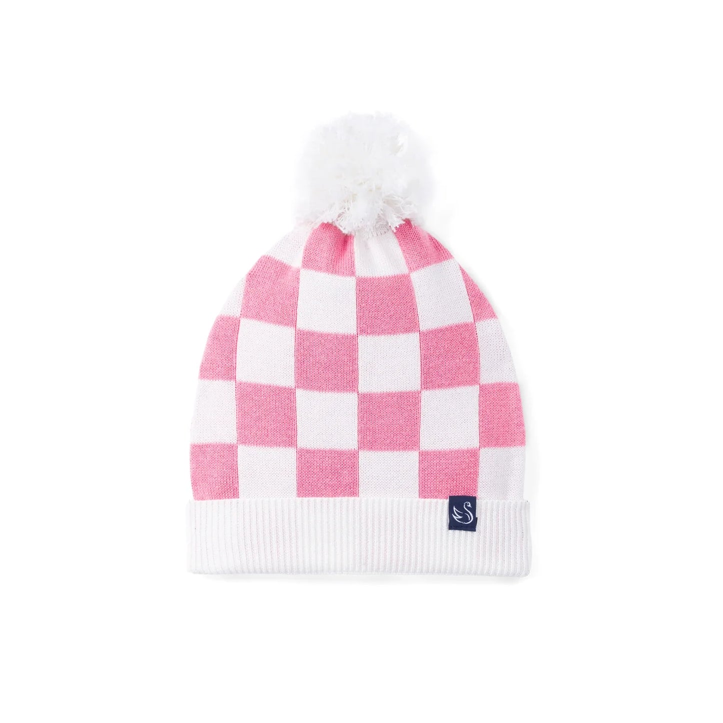 Pink Checker Baby Knit Beanie