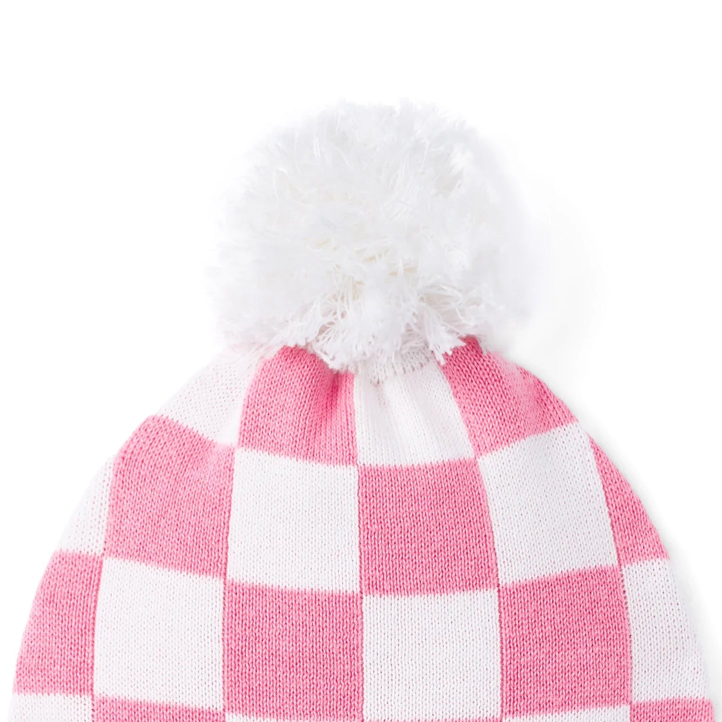 Pink Checker Baby Knit Beanie