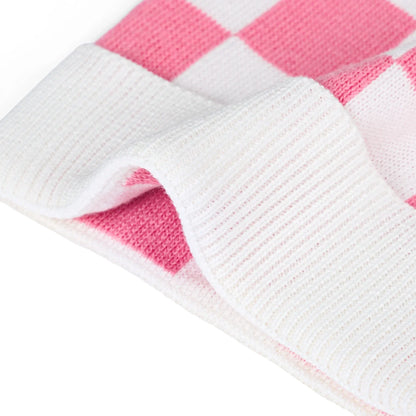 Pink Checker Baby Knit Beanie
