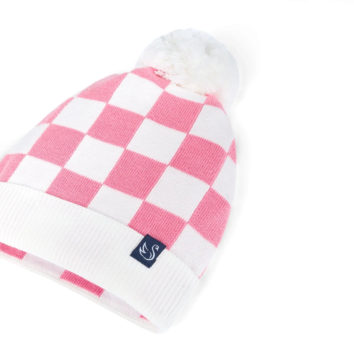 Pink Checker Baby Knit Beanie