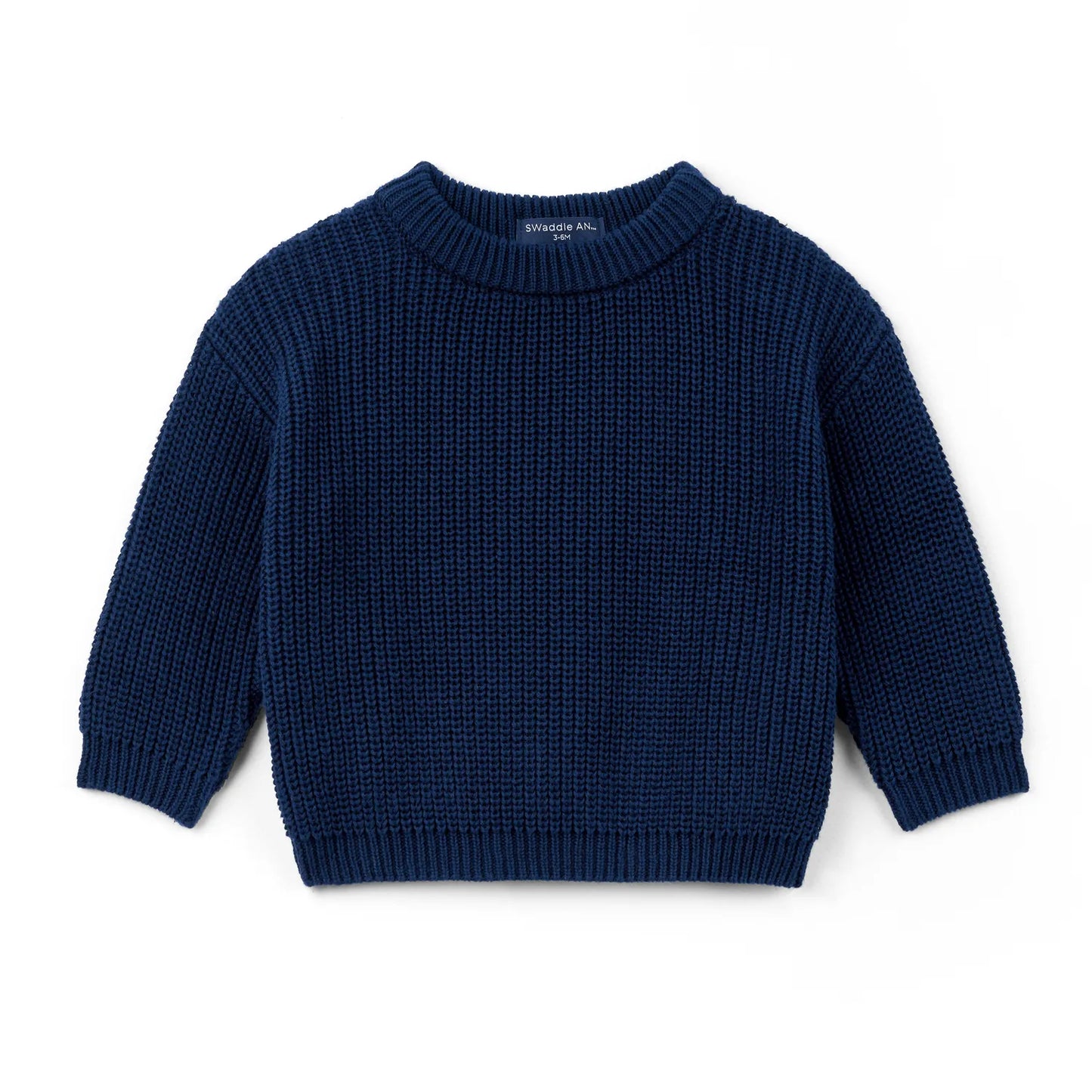 Classic Knit Baby Sweater in Navy