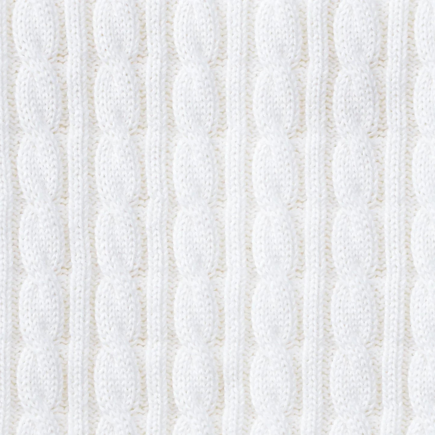 Classic Cable Knit Baby Sweater in White