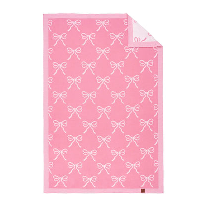 Coquette Bow Jacquard Knit Baby Blanket