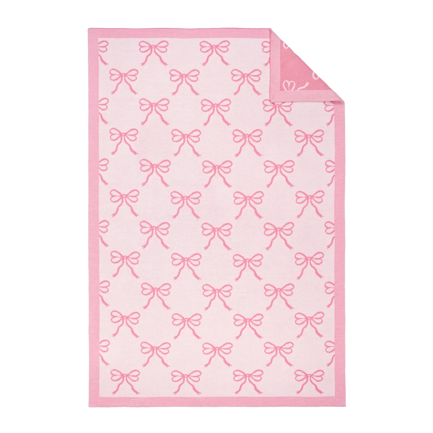 Coquette Bow Jacquard Knit Baby Blanket