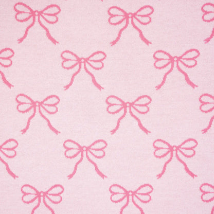 Coquette Bow Jacquard Knit Baby Blanket