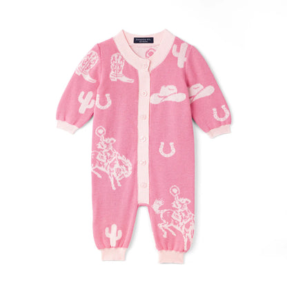 Cowgirl Baby Knit Button Romper
