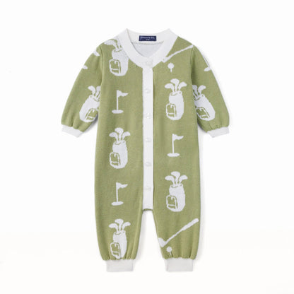 Golf Baby Knit Button Romper