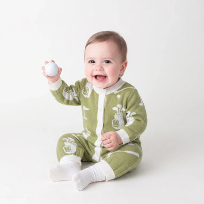 Golf Baby Knit Button Romper