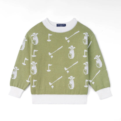 Golf Knit Long Sleeve Crewneck Sweater