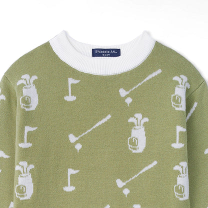 Golf Knit Long Sleeve Crewneck Sweater