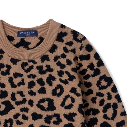 Leopard Baby Knit Ruffle Romper