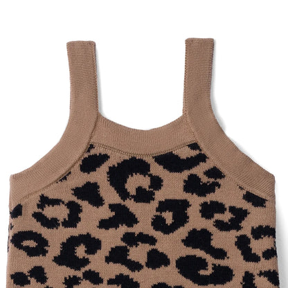 Leopard Baby Knit Playsuit