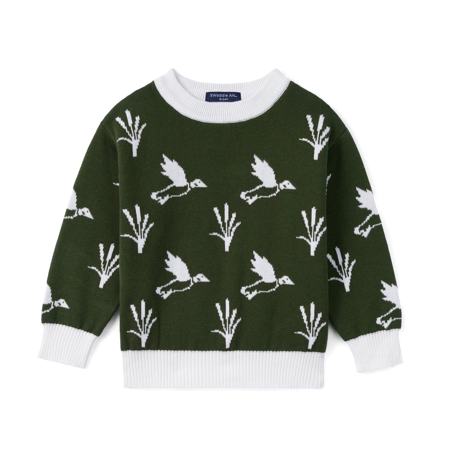 Mallard Duck Knit Long Sleeve Crewneck Sweater