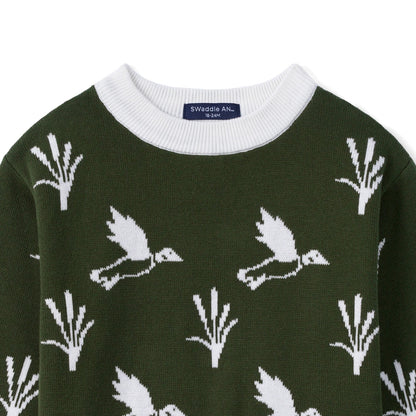 Mallard Duck Knit Long Sleeve Crewneck Sweater