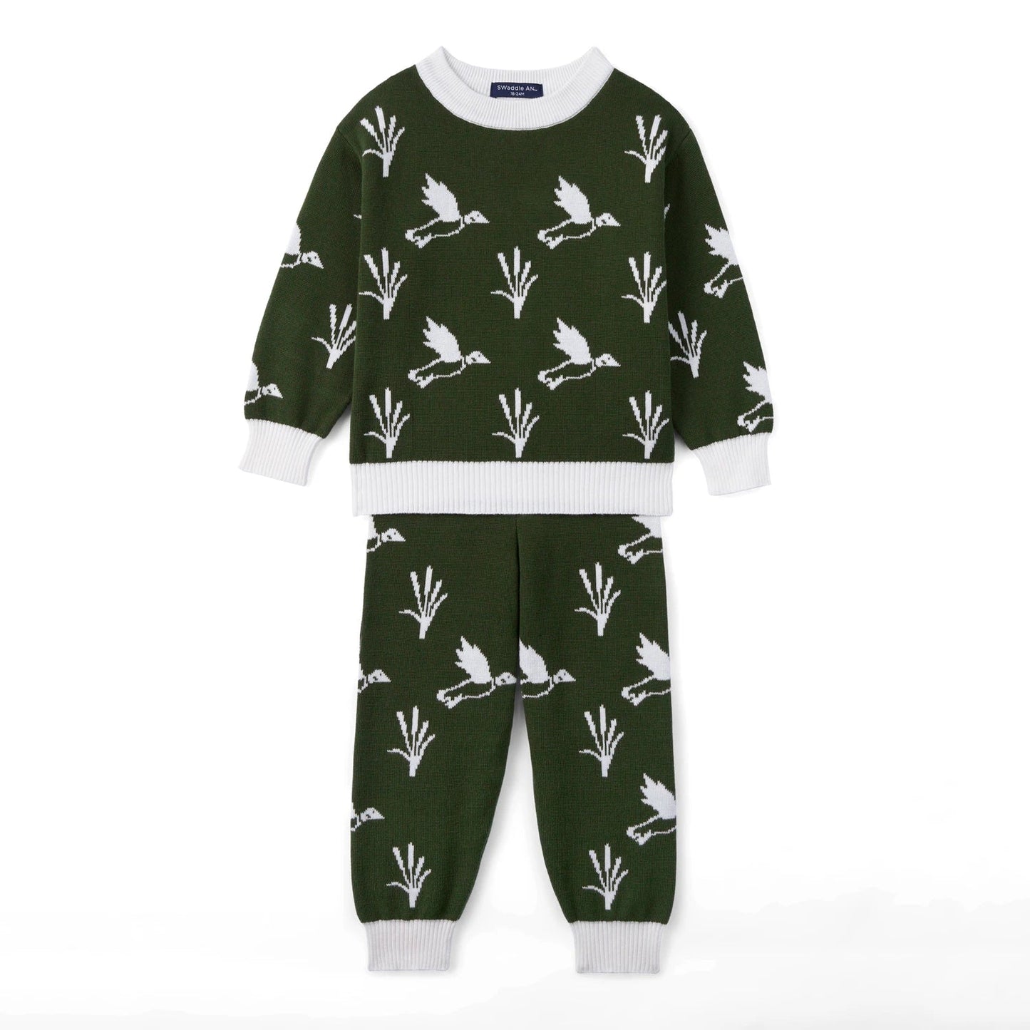 Mallard Duck Knit Long Sleeve Crewneck Sweater