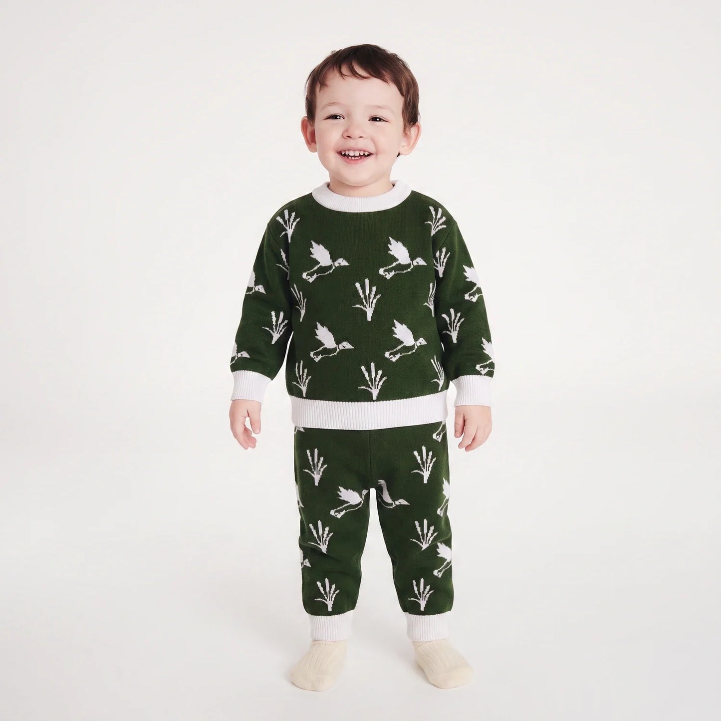 Mallard Duck Knit Long Sleeve Crewneck Sweater