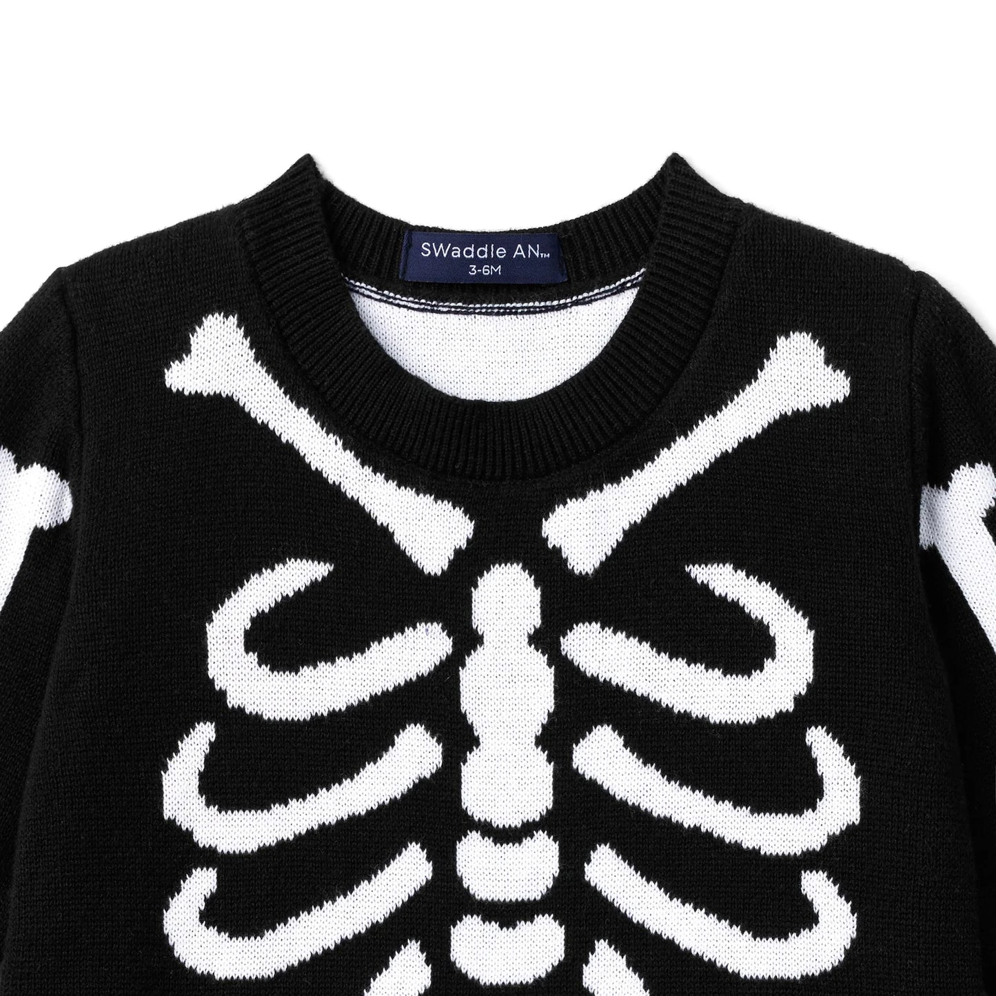 Skeleton Halloween Long Sleeve Knit Baby Romper