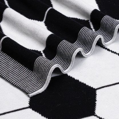 Soccer Jacquard Knit Baby Blanket