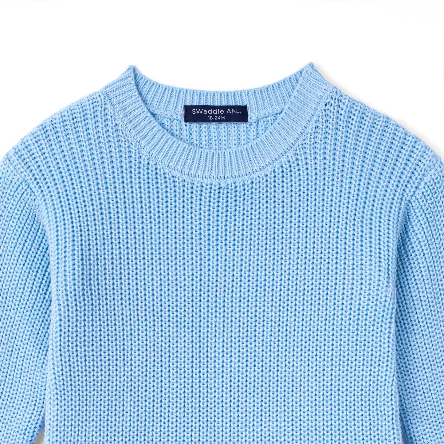 Baby Knit Romper Snap Closure in Baby Blue