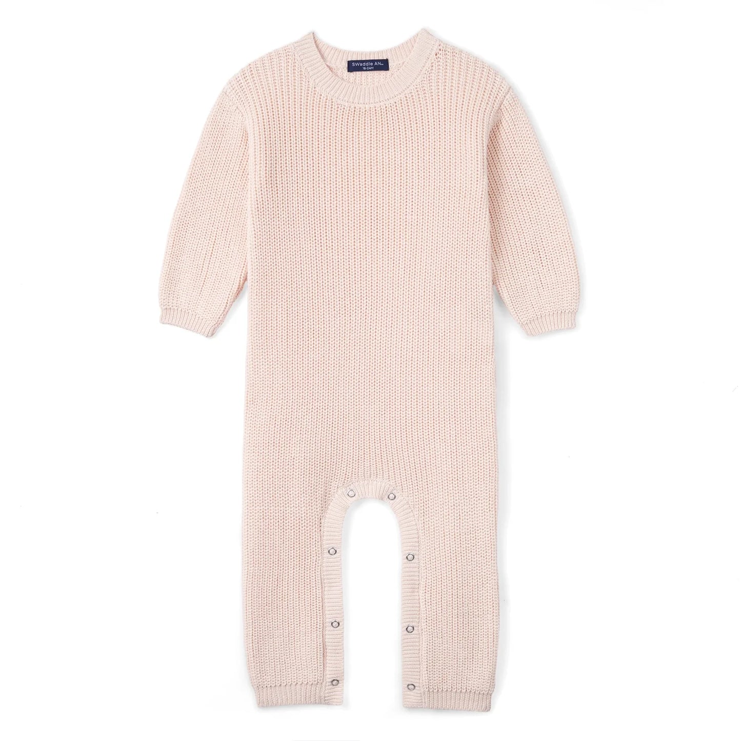 Baby Knit Romper Snap Closure in Beige