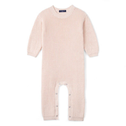 Baby Knit Romper Snap Closure in Beige