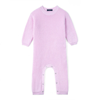 Baby Knit Romper Snap Closure in Lilac